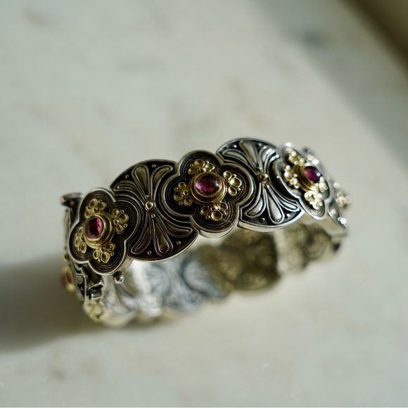 Konstantino Silver and Gold Bracelet with Gemstone Accents - Picture 5 of 10